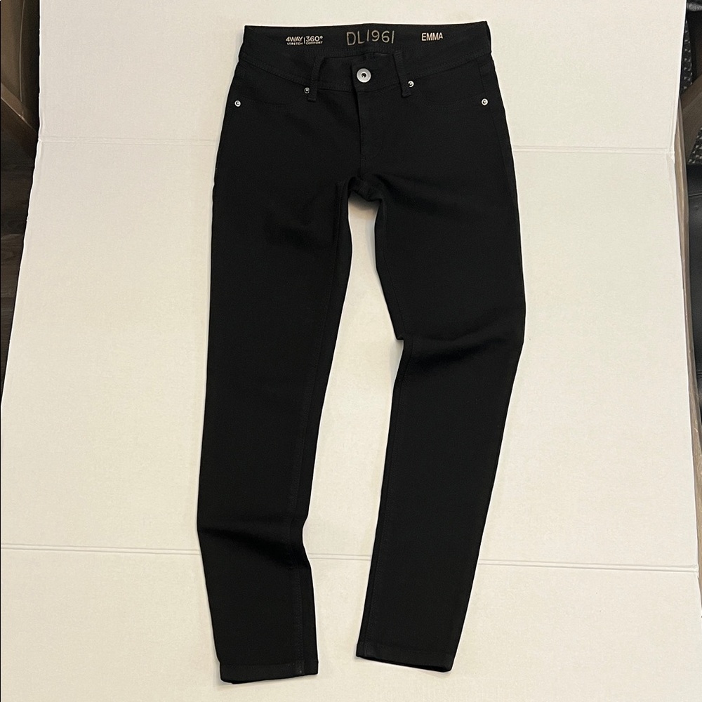 DL1961 WOMENS BLACK EMMA LOW RISE 4WAY STRETCH LEGGINGS SIZE 25